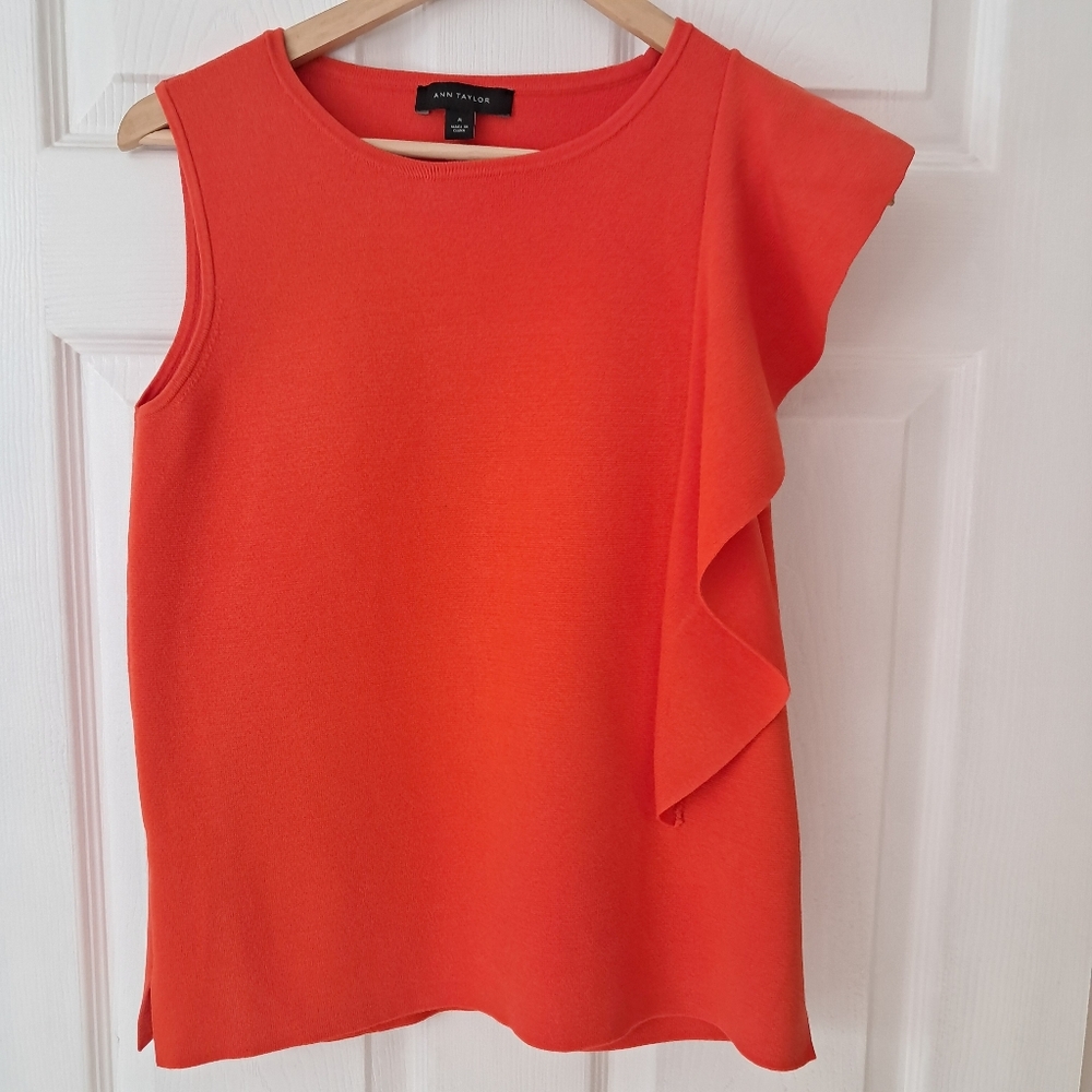 Anne Taylor Women's Orange Sleeveless Top | Size M